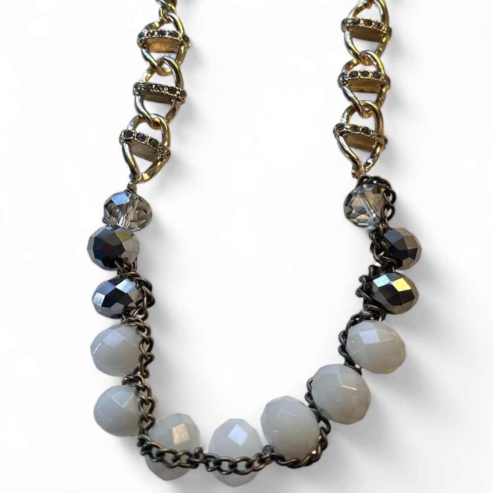 ❤️ NWT! LOFT Chain Wrapped Crystal and Rhinestone Long Necklace - Picture 2 of 8